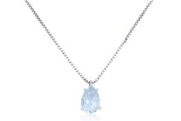 AN AQUAMARINE PENDANT ON AN ITALIAN CHAIN