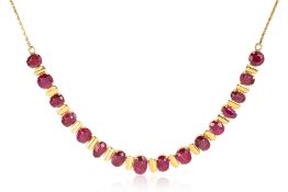 AN UNHEATED BURMESE RUBY NECKLACE