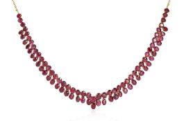 A TWO ROW RUBY NECKLACE