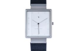 JACOB JENSEN - AN ULTRA THIN RECTANGULAR STAINLESS STEEL WRISTWATCH