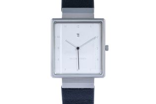 JACOB JENSEN - AN ULTRA THIN RECTANGULAR STAINLESS STEEL WRISTWATCH