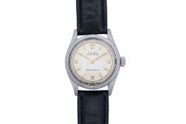 ROLEX - A STAINLESS STEEL 'OYSTER ROYAL' MANUAL WINDING WRISTWATCH