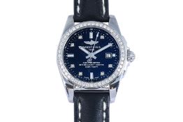 BREITLING - A STAINLESS STEEL AND DIAMOND 'GALACTIC 29 SLEEK' QUARTZ WRISTWATCH [FULL SET]