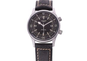 LONGINES - A STAINLESS STEEL 'LEGEND DIVER - 'NO DATE' AUTOMATIC WRISTWATCH
