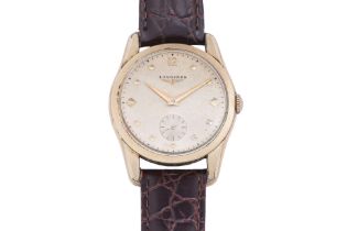 LONGINES - A GOLD-PLATED MANUAL WINDING WRISTWATCH