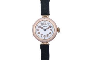 ROLEX - A 9K GOLD LADIES MANUAL WINDING COCKTAIL DRESS WRISTWATCH