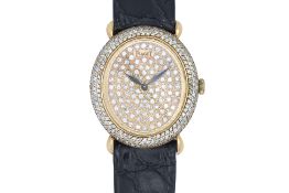PIAGET - AN 18K YELLOW GOLD DIAMOND-SET MANUAL WINDING LADIES WRISTWATCH