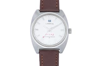 LANHUA - A 1970S STAINLESS STEEL SLOGAN WRISTWATCH