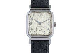 HAMILTON - A STAINLESS STEEL 'RAYMON' MANUAL WINDING WRISTWATCH [WITH ORIGINAL BOX]