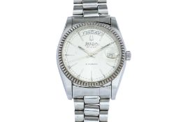 BULOVA - A STAINLESS STEEL SUPER SEVILLE' DAY & DATE AUTOMATIC WRISTWATCH