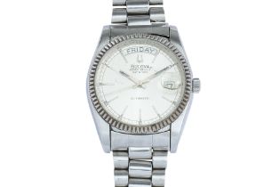BULOVA - A STAINLESS STEEL SUPER SEVILLE' DAY & DATE AUTOMATIC WRISTWATCH
