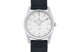 NIVADA - A STAINLESS STEEL 'COMPENSAMATIC' MANUAL WINDING WRISTWATCH