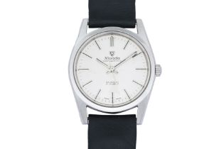 NIVADA - A STAINLESS STEEL 'COMPENSAMATIC' MANUAL WINDING WRISTWATCH