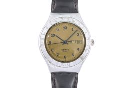 SWATCH - A SPECIAL EDITION STAINLESS STEEL 'GODZILLA' IRONY QUARTZ WRISTWATCH [FULL SET]