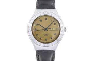 SWATCH - A SPECIAL EDITION STAINLESS STEEL 'GODZILLA' IRONY QUARTZ WRISTWATCH [FULL SET]