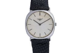 LONGINES - A STAINLESS STEEL ULTRA-SLIM MANUAL WINDING WRISTWATCH