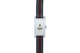 A SWISS ART DECO BASE METAL 'JUMP HOUR' MANUAL WINDING WRISTWATCH