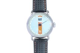 FERRO & CO - A LIMITED EDITION STAINLESS STEEL 'DISTINCT 3' SINGLE HAND WRISTWATCH [FULL SET]