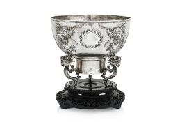 A LARGE CHINESE EXPORT SILVER PUNCH BOWL