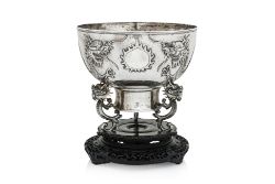 A LARGE CHINESE EXPORT SILVER PUNCH BOWL