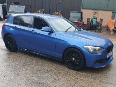 12/62 BMW 116I M SPORT TURBO 1598cc 6 Spd Manual Petrol 5 Dr H/Back (Blue, 105k) DG62CXH