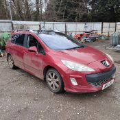 11/11 PEUGEOT 308 SE SW HDI 1560cc 6 Spd Manual Diesel Estate (Red), WF11JPV