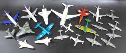 A collection of die-cast model aircraft, two Corgi Space Shuttle, eleven Dinky including Boeing No.