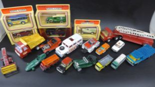 A collection of model vehicles including Tonka, Lesney and Matchbox, etc.