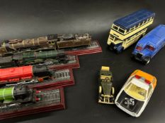 A collection of assorted die-cast vehicles, Corgi, Matchbox, Yonezawa model bullet train,