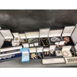 A collection of costume jewellery and jewellery boxes