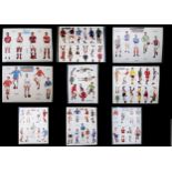 Nine sheets of Presented with the Hotspur, cut-out stand-up footballers including George Best,