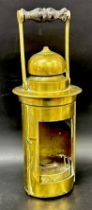 A 19th century brass ships oil lantern, 22cm h