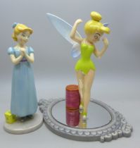 Two Royal Doulton Disney Peter Pan figures; Wendy and Tinkerbell, 14cm h
