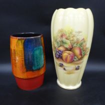 A Poole Pottery gemstones pattern vase marked 3/40 to base, and a Aynsley pottery vase