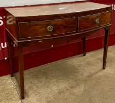 A George III walnut two drawer hall table