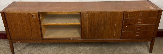 A Danish teak sideboard (lacking door)