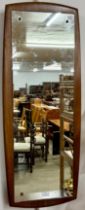 A teak rectangular framed mirror