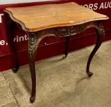 A late 19th Century Flemish carved oak centre table, underside bearing provenance relating to a