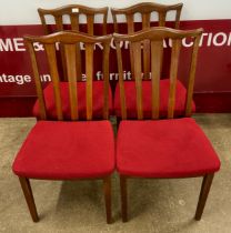 A set of four G-Plan teak dining chairs