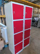 Two pre-owned Atlas staff lockers, eight lockers, seven keys.