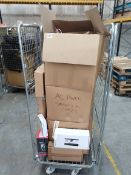 A quantity of assorted cables, AC power sockets and related (Cage not included).