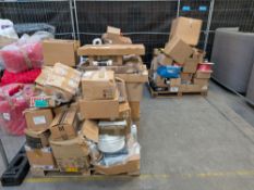 Three pallets of assorted commercial, industrial and miscellaneous items.