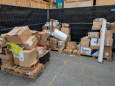 Three pallets of assorted commercial, industrial and miscellaneous items.