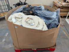 A pallet of assorted corporate stock including clothing, accessories and related.