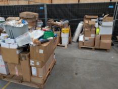 Three pallets of assorted commercial, industrial and miscellaneous items.