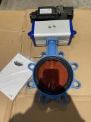 A KSB centred-disc butterfly valve with pneumatic actuator.