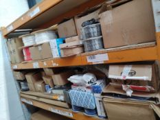 Assorted Electrical and Plumbing items. (two shelves)