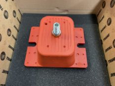 Four boxed as new Trane MNT00645 mount/isolators with stud, vibration control, red, durulene.