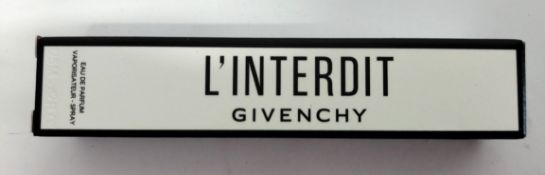 As new L'interdit Givenchy eau de parfum vaporisateur spray 12.5ml testers (pack of 5) sealed, boxed