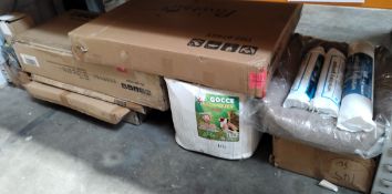 Assorted pet and animal related products. (one shelf)